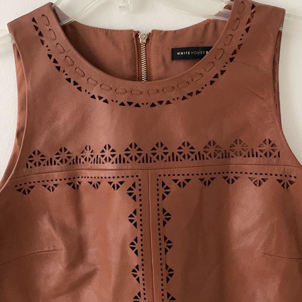 White House Black Market Leather Top Size 2 - Picture 4 of 8